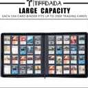 Premium Trading Card Binder,20 Pocket, Holds Up to 2000 Cards with Ringless 50 Double-Sided Sleeves, Label Design with a Pen, Side Loading Card Collection Album Folder with Zipper for TCG,Sports Cards
