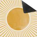 Boho Orange Sun Mahjong Mat for Table 31.5 X 31.5 in, Gifts for Mahjong Players, Watercolor Boho Sunrise Sunshine Anti-Slip Table Cover Tablecloth for Poker Board Card Tile Game Dominoes