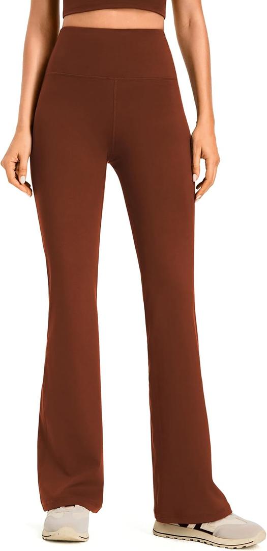 AFITNE Women's Yoga Pants Bootcut Workout Leggings Flare Casual Lounge Pants with Pockets High Waist and Tummy Control (Red, L)