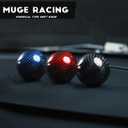 Real Carbon Fiber Shift Knob Gear Shifter Knobs with 3 Adapters Round Ball for Most Manual Car Universal Gear Shift Knob (Red)