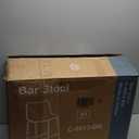 DUMOS 26 Inch Counter Height Bar Stools Set of 2, Modern Faux Leather High Barstools with Back and Metal Leg, Bar Chairs for Kitchen lsland, Brown