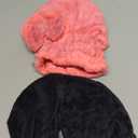 HOPESHINE Microfiber Hair Towel Cap for Women Wet Short or Long Curly Hair Super Absorbent Quick Dry Turbans Anti Frizz Great Gift for Women and Girls (Black+Rose red, 2)