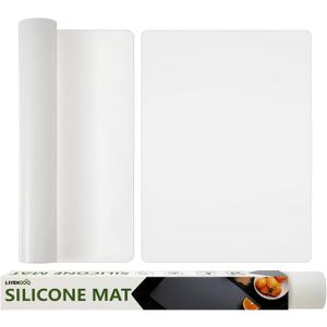 Silicone Mat for Kitchen Counter, Silicone Mat Trimable to Size (Translucent, 23.615.7inch-2PCS), BPA-Free Silicone Placemat, Heat-Resistant NonSlip Table Mat for Air Fryer, Countertop Protector Mat