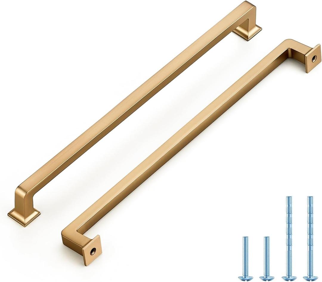 HOME EDIT 10 Pack 10 Inch Champagne Bronze Cabinet Handles Solid Zinc Alloy Pulls for Kitchen Cupboard & Drawer Hardware