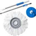 Clorox Microfiber Spin Dry Microfiber Mop and Bucket System, Blue/White