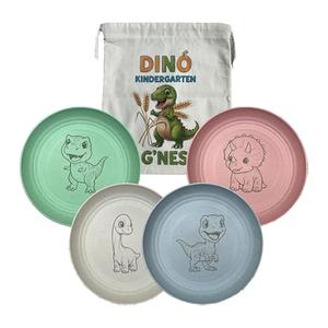 Dino Kindergarten Plates With Carrying Bag