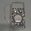 for iPhone 17 Pro Max Case for Women Girls,Luxury Plating Bling Glitter Diamond Design,iPhone 17 Pro Max Phone Case Girly Handmade Sparkle Rhinestone Soft TPU with Ring Stand and Bead Strap White