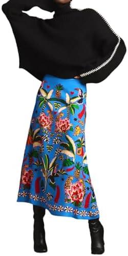 Amazon.com: THLAI Womens Skirt Midi Skirt Tropical Plant Print Pink Zipper A-Line Long Skirts Spring Summer Skirt Floral : Clothing, Shoes & Jewelry, S