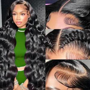 MCLOUD 28 Inch Body Wave Lace Front Wigs Human Hair 13x6 HD Lace Front Wigs Human Hair Pre Plucked 200 Density Natural Color Glueless Wig for Women