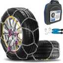 Auto Tightening Snow Chains for Car  Quick Fit, Easy Installation, Reusable Universal Tire Chains for Winter Emergency Traction (Set of 2) (SP1555A)