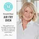 Martha Stewart French Door Air Fryer Toaster Oven Combo, 34QT Countertop Convection, 12-in-1, Bake, Broil, Roast, Fits 12” Pizza, Dehydrate, 5 Accessories, Air Fry Basket, Stainless Steel, Caviar Gray