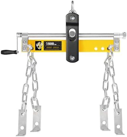 YELLOW JACKET Engine Hoist Shop Crane Engine Leveler 1500lbs Steel with Ball Bearing and Adjustable Handle