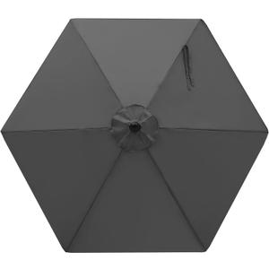 MASTERCANOPY Patio Umbrella 7.5 ft Replacement Canopy for 6 Ribs-Dark Grey Canopy Only