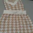 Pink Queen Women's 2 Piece Outfits Set Knit V Neck Batwing Long Sleeve Loose Top Bodycon Midi Skirt Sweater Dresses S