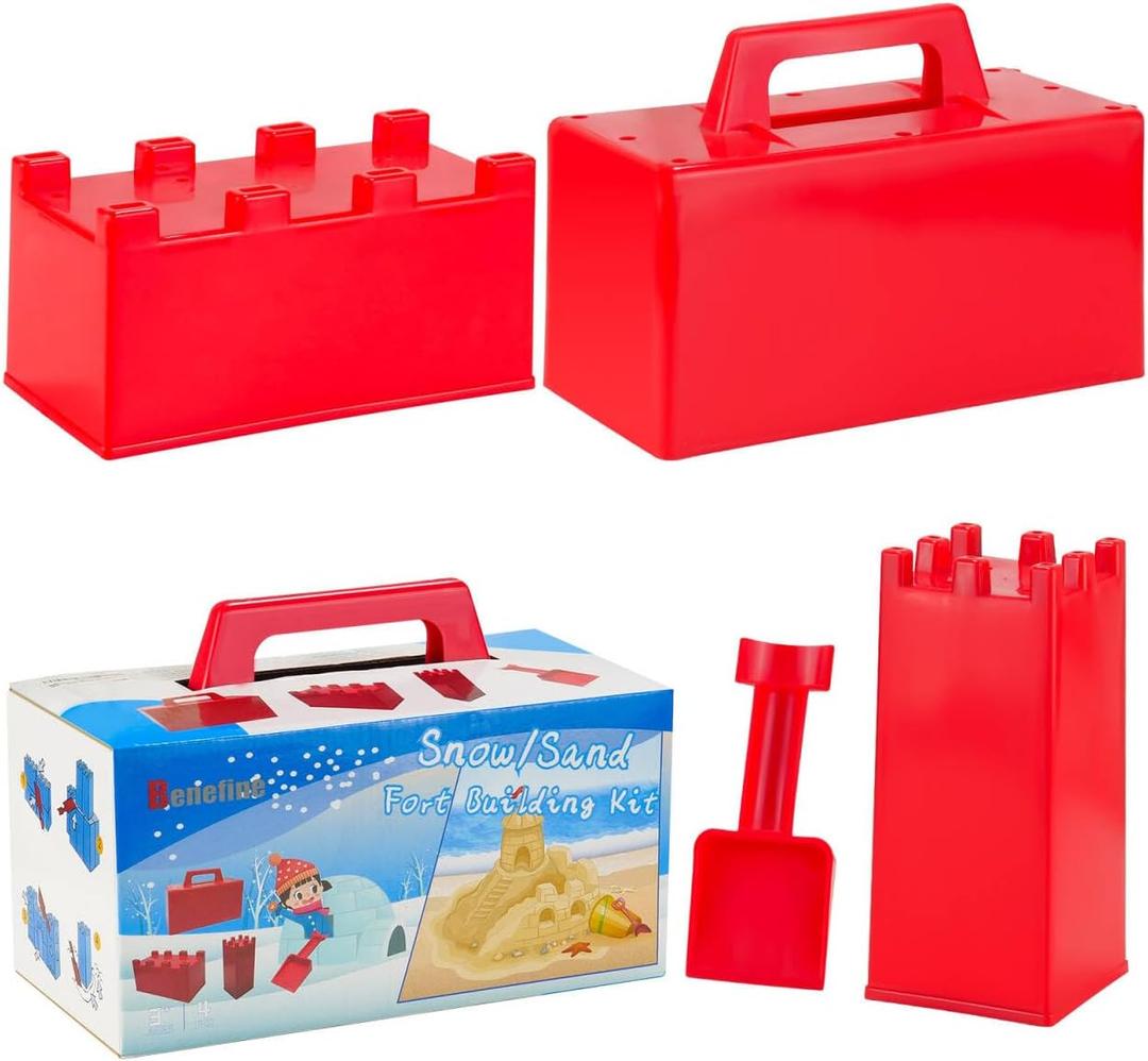 Snow Fort Building Block,Snow Brick Maker, Sand Castle Mold,Beach and Snow Toy Brick Form for Kids,Outdoor Winter and Summer Fun Toys4PCS