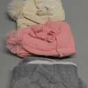 Jeere 12 Pcs Kids Hat Gloves Scarf Set for Winter 3-5 Toddler Pom Fleece Scarf Knit Cap Children for Boys Gift Girls(Black, White, Pink, Gray)