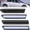 NJSBYL Front Rear LED Side Marker Lights for 2004 2005 2006 2007 2008 Acura TL Smoked Lens Left&Right White LED Sidemarker Turn Signal Light Lamps Parking light