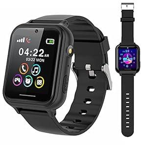PTHTECHUS Smart Watch for Kids - Boys Girls Smartwatch with 2 Way Phone Calls SOS Games Music MP3 Player HD Selfie Camera Calculator Alarm Timer 12/ 24 Hours for 4-13 Years Old Students