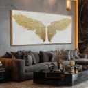 NBAODAN Canvas Wall Art for Living Room Texture White and Gold Minimalist Wall Decor Large Pictures for Office Entryway Wall Decor 32x70 Inch Neutral Artwork