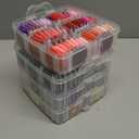 PAXCOO 276 Pack Embroidery Floss Thread Kit Including 210 Colors Cross Stitch Sewing Thread with 66 Pcs Embroidery Accessories and 4-Tier Transparent Embroidery Thread Storage Organizer Box