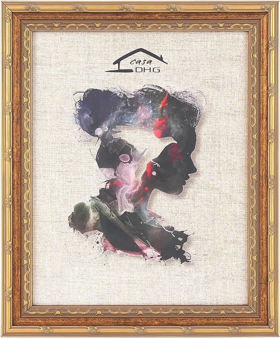 11x14 Vintage Picture Frame, Antique Picture Frames, Retro Design 8 x 10 Vintage Frames for Home and Office, Home & Wedding Decor, Gold