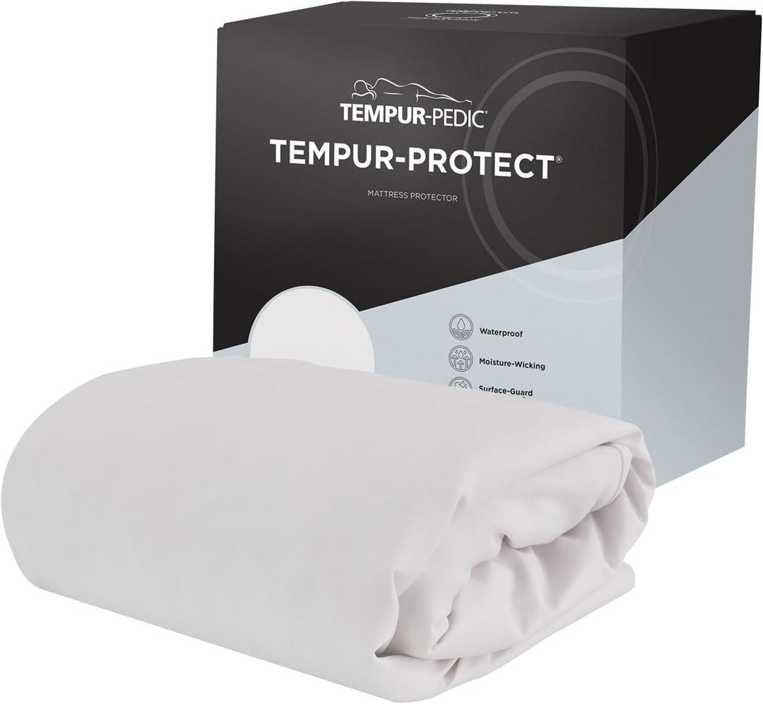 Tempur-Pedic Protect Waterproof Mattress Protector, Twin XL, White