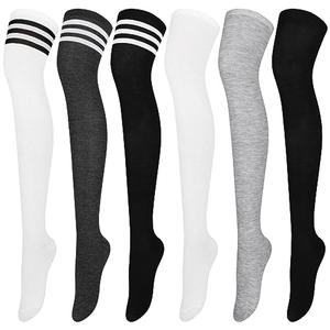 Aneco 5 Pairs Over Knee Thigh Socks Knee-High Warm Stocking Women Boot Sock Leg Warmer High Socks for Daily Wear, Cosplay