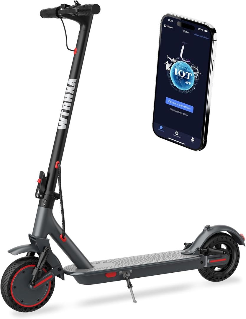 Electric Scooter, 500W Powerful Motor Scooter, 10" Solid Tires, 22-25 Miles Long Range, 22Mph Max Speed, Foldable E-Scooter Adults with Dual Shock Suspensions and APP Control