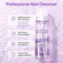 Gellen 16oz Multi-Purpose Nail Cleanser, Pump Bottle Design Nail Surface Cleaner for Prep Nails, Tacky Residue Remover for High-Shine Gel Top Coat, Polygel Slip Solution, Nail Cleaning for Manicure