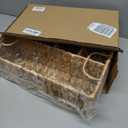 Niuirt Wicker Party Silverware Caddy, Water Hyacinth Plastic Cutlery Utensil Holder, Hand Woven with Handles, Kitchen Countertop and Picnic flatware Organizer (5 compartments)