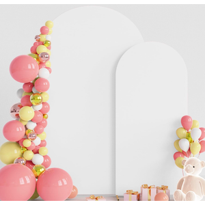 Wokceer Wedding Arch Backdrop Cover 7.2FT, 6FT Spandex Fitted White Arch Covers 2 Set Round Top Chiara Arches Backdrop Cover for Birthday Party Ceremony Banquet Decoration