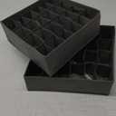 Joyoldelf Sock Drawer Organizer Divider 2 Packs Underwear Organizer, 24 Cell Closet Organizers and Storage Organizer Sock Holders Organizers for Storing Socks, Handkerchiefs, Ties, Belts (Grey)