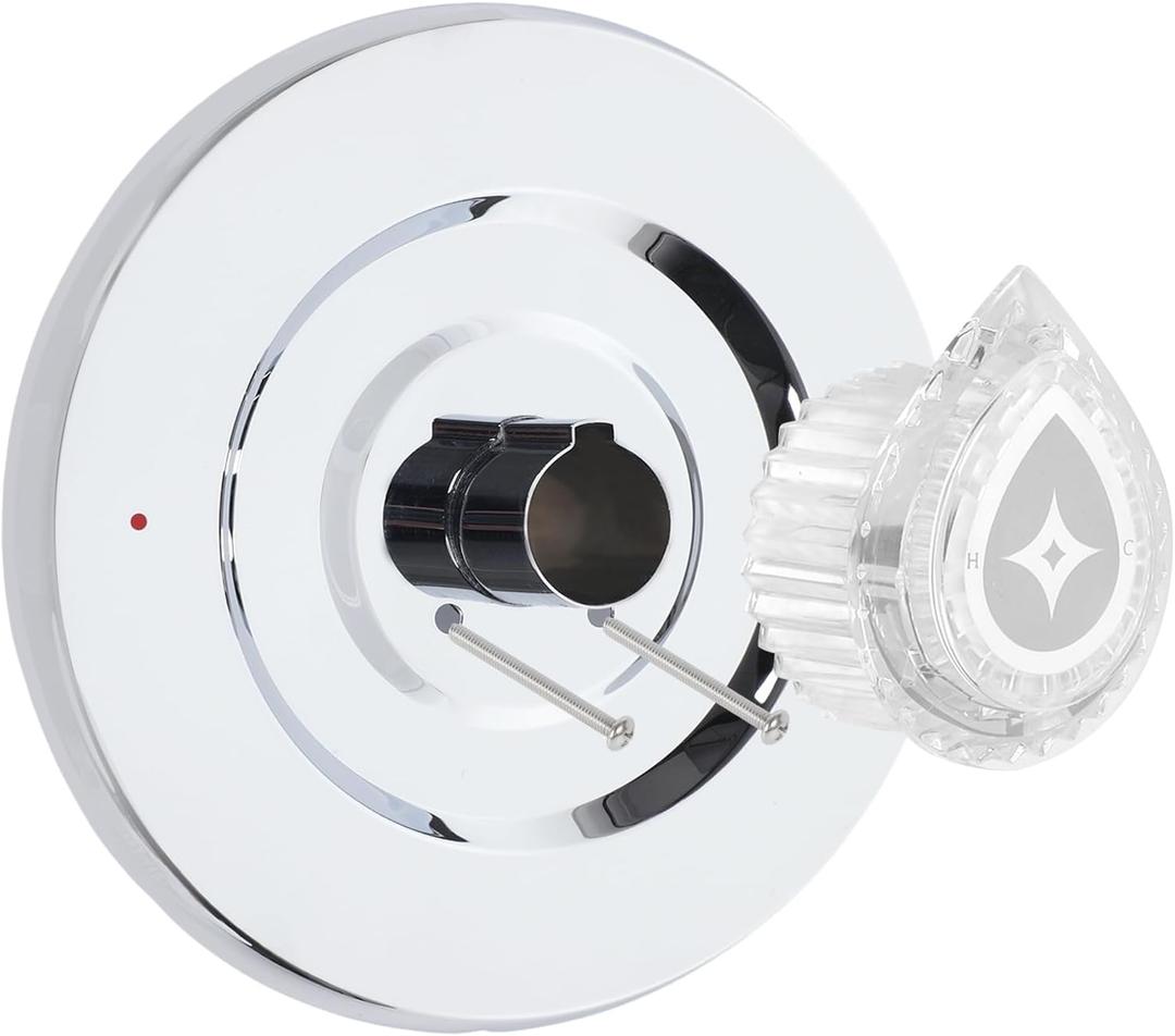 Shower Trim Kit, Compatible with Moen Chateau T470 Chateau Shower Trim Kit, for Single Handle Tub/Shower Trim, Includes Escutcheon, Tubes, Shower Handle and Screws, Chrome (Silver)