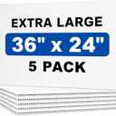 Corrugated Plastic Board 24 x 36 Inch, Waterproof White Corrugated Plastic Sheet Poster Board Custom Blank Yard Signs for Outdoor Estate Garage Sale, Birthday Party, Parking, Guidepost, 5 Pcs