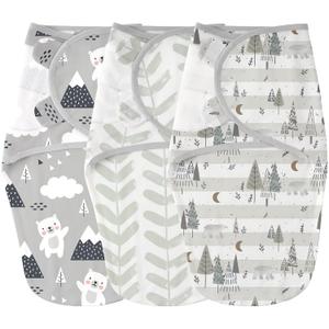Yoofoss Baby Swaddles for Newborns 100% Organic Cotton, Adjustable Swaddle Sleep Sack 0-3 Months Newborn Swaddle Sack, Breathable Soft(Small)