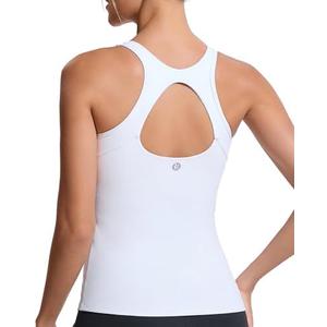 RUNNING GIRL Workout Tank Tops for Women Built in Shelf Bras Padded,Sleeveless Gym Tops Athletic Yoga Shirts S