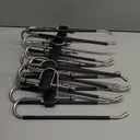 Space Saving 6 Tier Pant Hangers, Anti-Slip, Stainless Steel, 2 Pack, Black