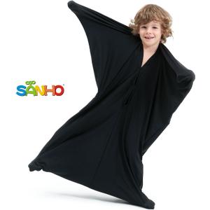 SANHO Sensory Sock Body Sock,Small,Perfect for Children with Sensory Processing Disorder,Updated Version,Black