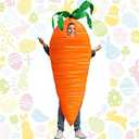 Easter Adult Carrot Costume Cosplay Vegetable Costume for Women Men Halloween Stage Performance Birthday Holiday Food Dress up Party, One Size Orange 