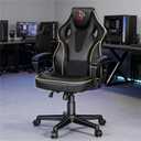 HapGIFT Gaming Chair, Ergonomic Computer Gaming Chairs with Link Armrest, PU Leather Video Game Chairs for Adults Teens, Height Adujustable Racing Style PC Chair for Home, 300LBS (BLACK), Small