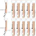 12 Pcs Wood Wine Bottle Opener Bachelor Groomsmen Gift 4 in 1 Corkscrew Wine Opener with Foil Cutter Blank DIY Engraving Gift for Wedding Proposal Party Favors(Khaki)