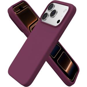ORNARTO Compatible with iPhone 17 Pro Case 6.3", Slim Liquid Silicone 4 Layers Full Covered Soft Gel Rubber Shockproof Cover, Protective Phone Case for iPhone 17 Pro-Wine Red