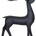 Creative Co-Op Resin Reindeer Decor, Black (7.5" L x 2.5" W x 12" H)
