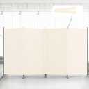 Kokorona 4 Panel Room Divider, 6FT Tall Folding Privacy Screen Wall Dividers, Portable Privacy Screen Freestanding Room Divider for Room Separation, Included - Cover Strips, Beige, 136''W x 71''H