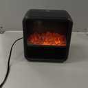 Small Portable Space Heater for Indoor use with Realistic 3D Flame, Mini Electric Fireplace Heater with Thermostat, 1500W/750W PTC Ceramic Heating, Tip-Over Safety Switch, Black