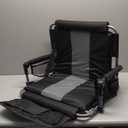 Stadium Seats for Bleachers with Back Support, Bleacher Seats with Backs and Cushion Wide, Stadium Chairs with Cup Holders, Mesh Bags and Hide Hooks (Black and Gray)