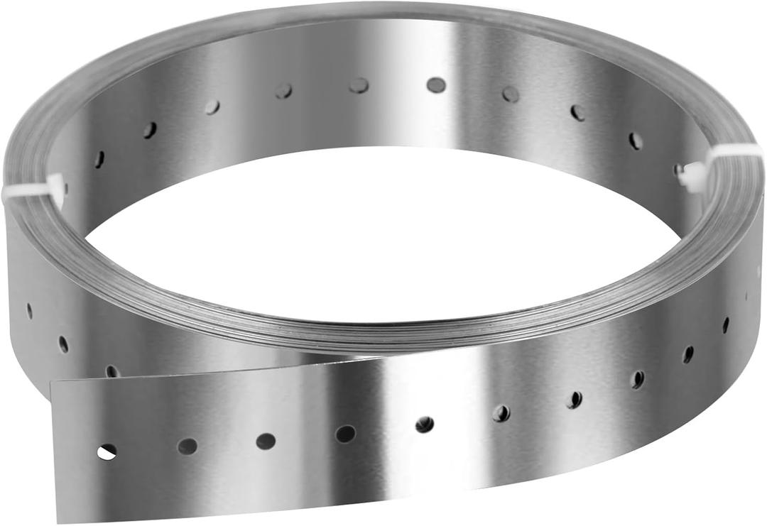 GBGS 32ft Perforated Strap Tie Brace,1-5/8" Width Metal Coil Strapping,27 Gauge,Stainless Steel 304