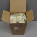 Tigeen 6 Bundles Artificial Bouquet Flowers Artificial Peonies Faux Roses Silk Flowers Hydrangea Bouquet for Wedding Table Centerpiece Floral Vase Decor(White)