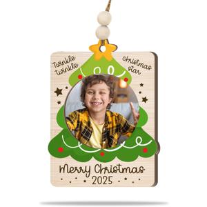 3 x Gift for Kid Ornament 2025  Merry Christmas Holiday Keepsake with Twinkle Star, Rustic Farmhouse Decoration for Family, Kids, Babys 1st Christmas, Friends & Gift Giving