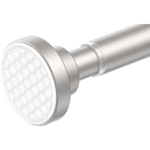 AIZESI Brushed Nickel Shower Curtain Rod, Adjustable 42-74 Inch Tension Shower Curtain Rod, 1" Diameter Shower Rod No Drilling, Anti-Slip, Premium Stainless Steel Anti-Rust